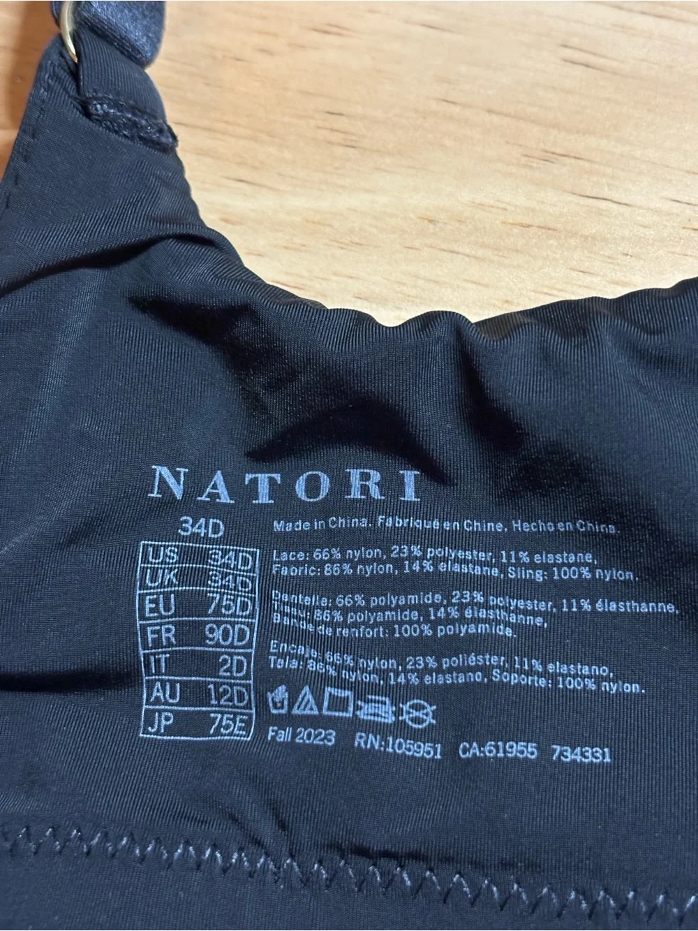 Natori 34D Feathers Refresh Unlined Underwire Bra NWOT 734331 Black Sexy